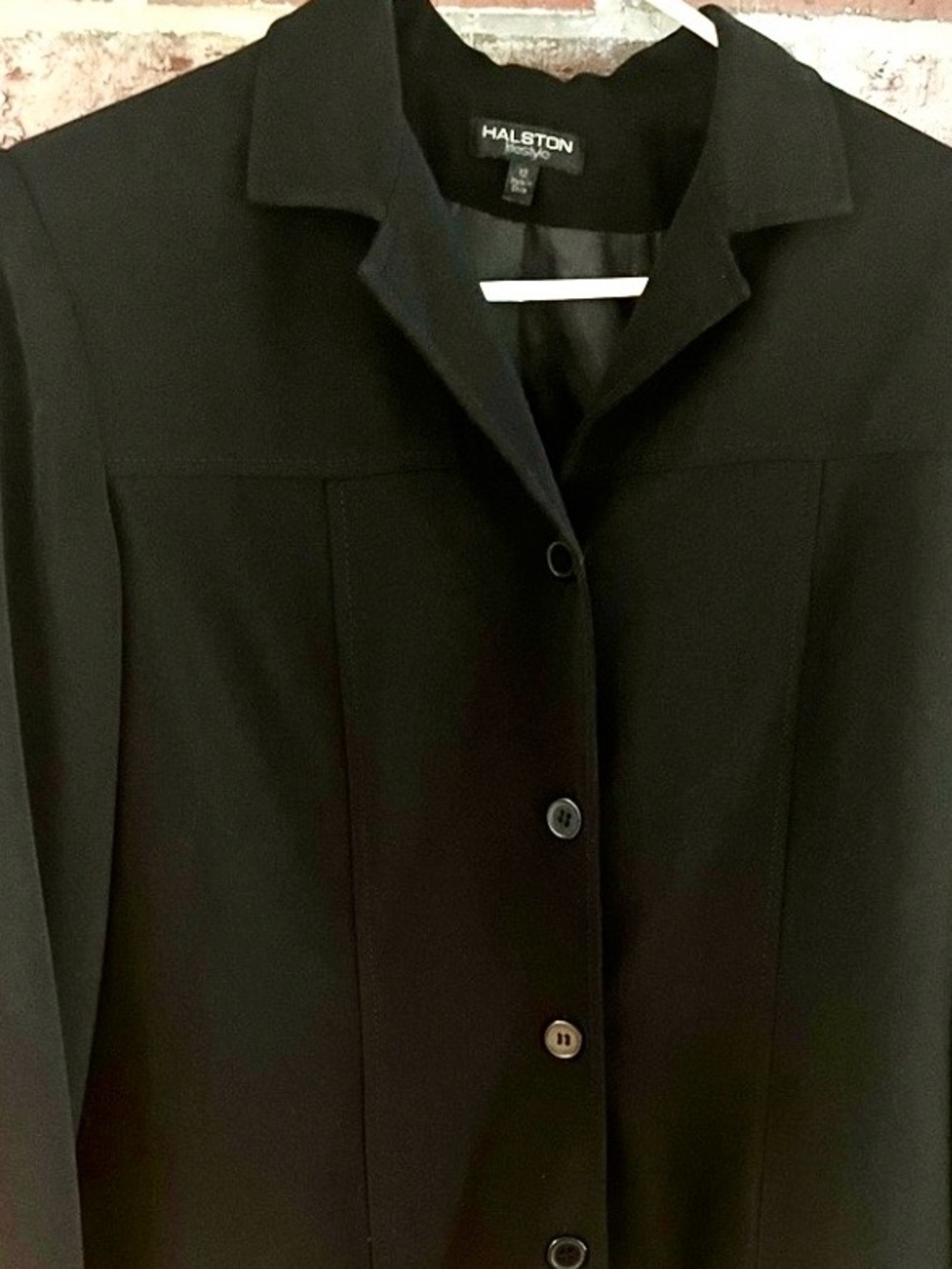 HALSTON Heritage Black Long Button-Front Blazer Jacket 12 NWOT - Picture 4 of 11